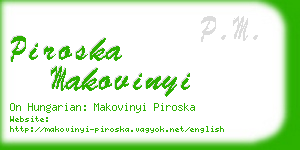 piroska makovinyi business card